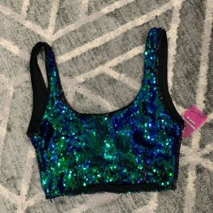 NWT- F21 - Sequins Crop Top